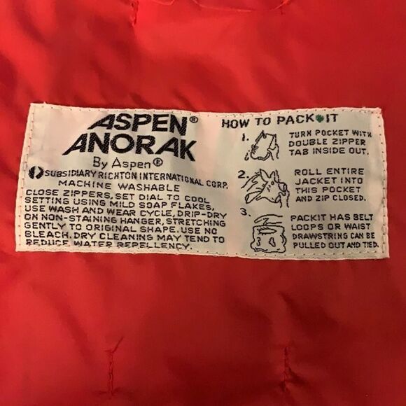Vintage LL BEAN Red Windbreaker Aspen Anorak Sz L - Picture 9 of 10